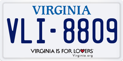 VA license plate VLI8809
