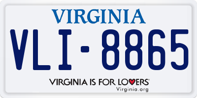 VA license plate VLI8865