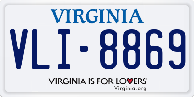 VA license plate VLI8869