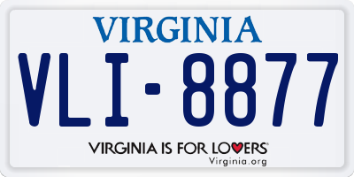 VA license plate VLI8877