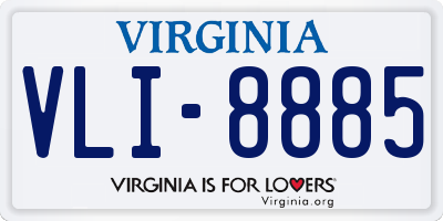 VA license plate VLI8885