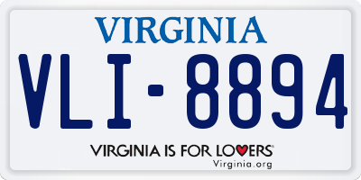 VA license plate VLI8894