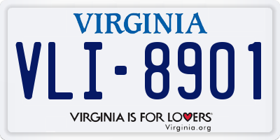 VA license plate VLI8901