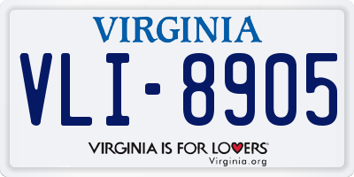 VA license plate VLI8905