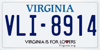 VA license plate VLI8914