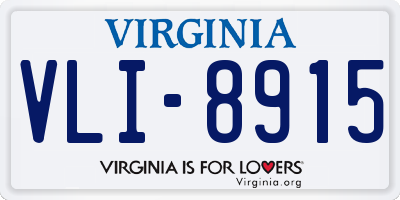VA license plate VLI8915