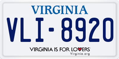 VA license plate VLI8920