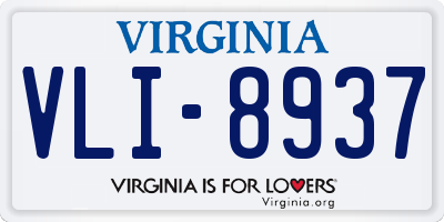 VA license plate VLI8937