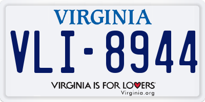 VA license plate VLI8944