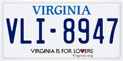 VA license plate VLI8947