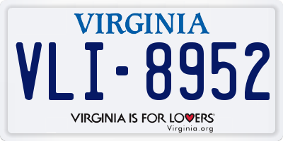 VA license plate VLI8952