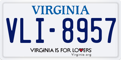 VA license plate VLI8957