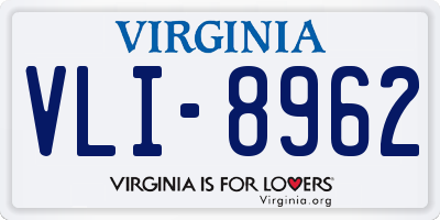VA license plate VLI8962