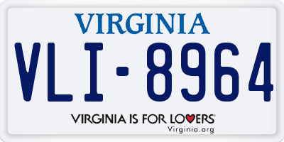 VA license plate VLI8964