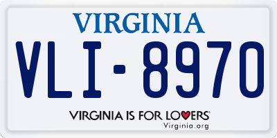VA license plate VLI8970
