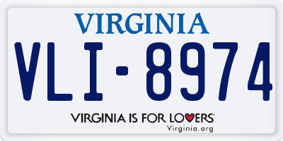 VA license plate VLI8974