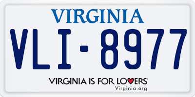 VA license plate VLI8977
