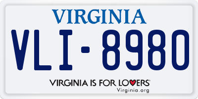 VA license plate VLI8980