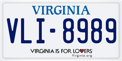 VA license plate VLI8989