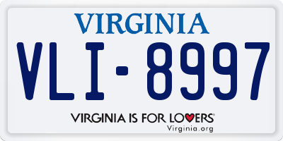 VA license plate VLI8997