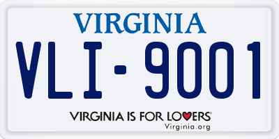 VA license plate VLI9001