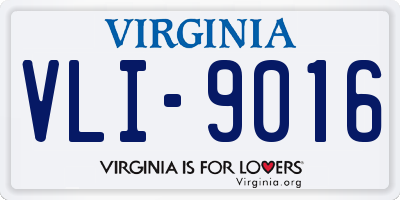 VA license plate VLI9016