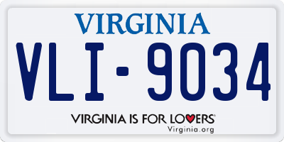 VA license plate VLI9034