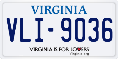VA license plate VLI9036