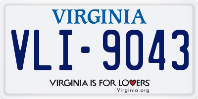 VA license plate VLI9043