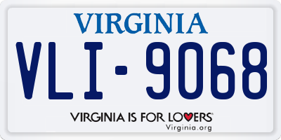 VA license plate VLI9068
