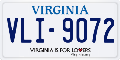 VA license plate VLI9072