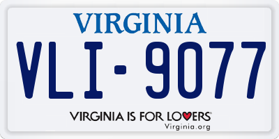 VA license plate VLI9077