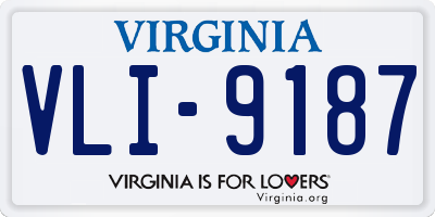 VA license plate VLI9187