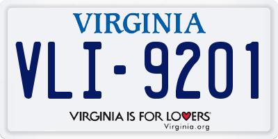 VA license plate VLI9201
