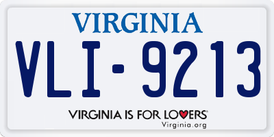 VA license plate VLI9213
