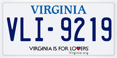 VA license plate VLI9219