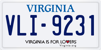 VA license plate VLI9231