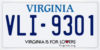 VA license plate VLI9301