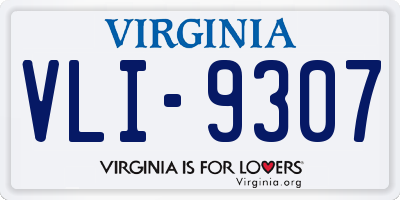 VA license plate VLI9307