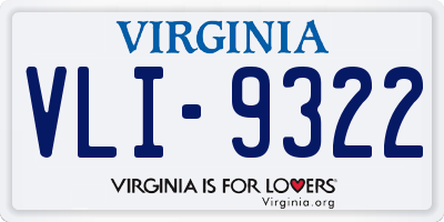 VA license plate VLI9322
