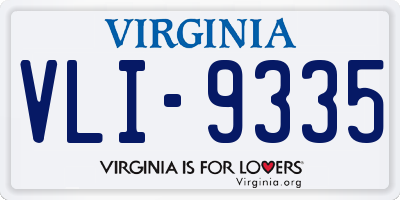 VA license plate VLI9335