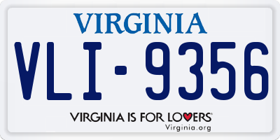 VA license plate VLI9356