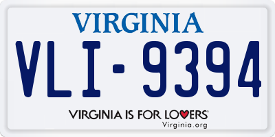 VA license plate VLI9394