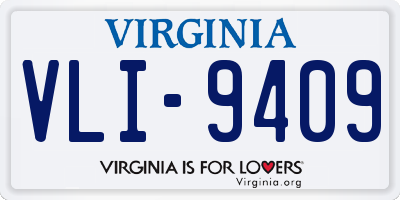 VA license plate VLI9409