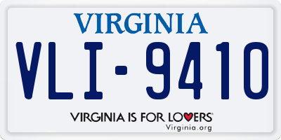 VA license plate VLI9410