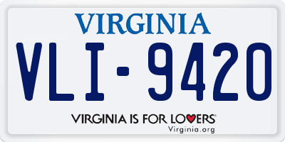 VA license plate VLI9420
