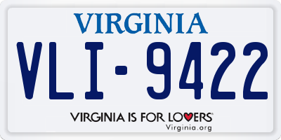VA license plate VLI9422