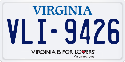 VA license plate VLI9426