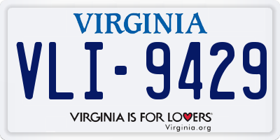 VA license plate VLI9429