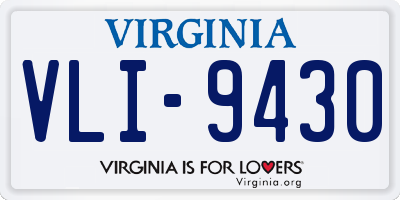 VA license plate VLI9430